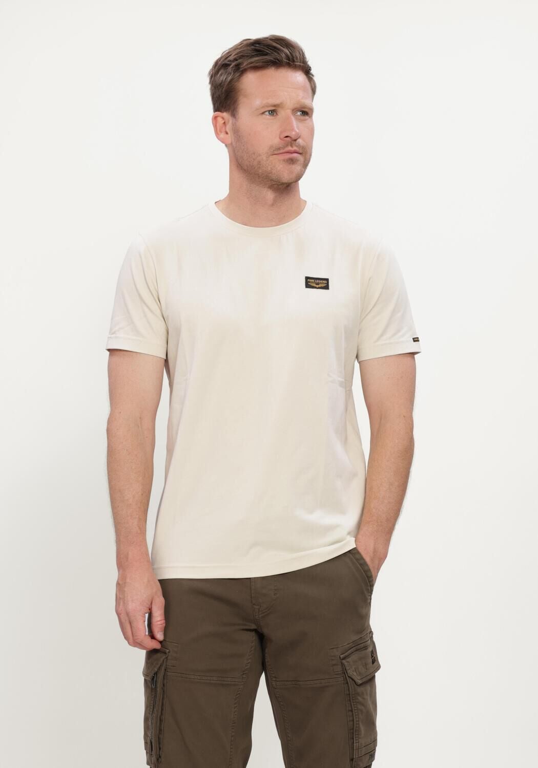 Ecru PME LEGEND T-shirt SHORT SLEEVE R-NECK AMERICAN CLASSIC - large