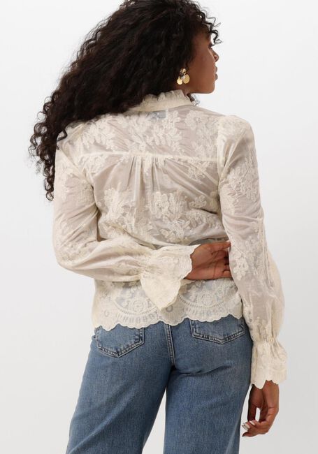 Ecru NEO NOIR  AMARA BIG EMBROIDERY BLOUSE - large