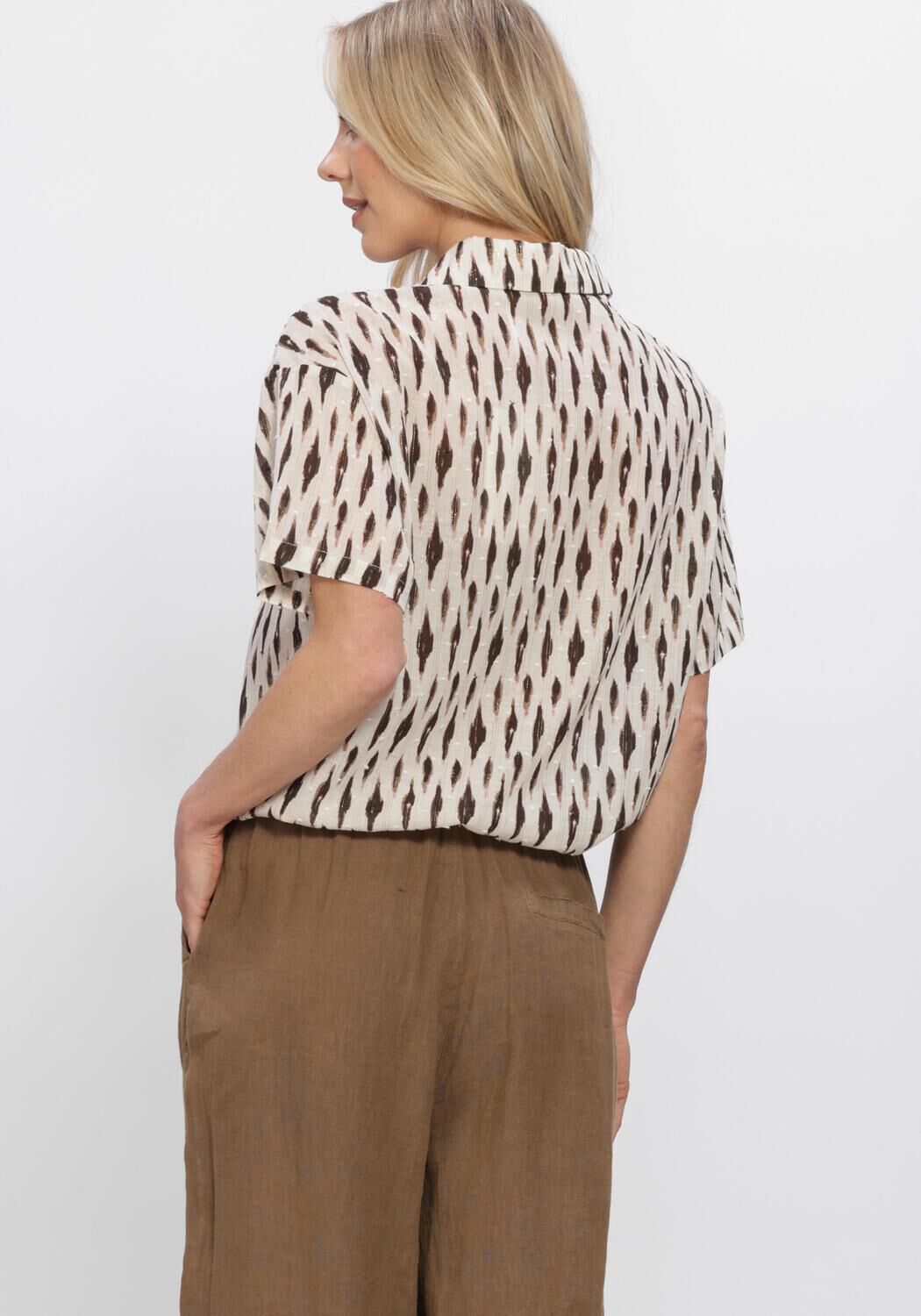 NUKUS BRITT BLOUSE PRINT Blouses Blanc - large