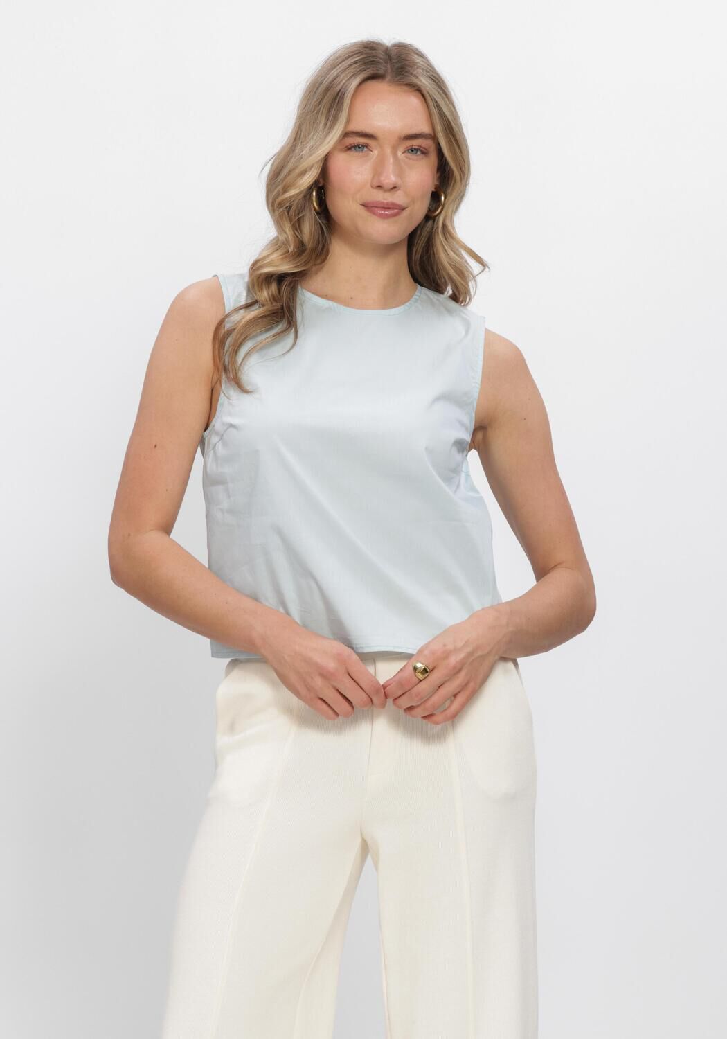 Donkerblauwe OBJECT Top OBJFIE PAIGE LO S/L TOP - large