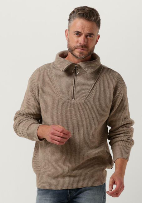 THE GOODPEOPLE Pull KZIP en beige - large
