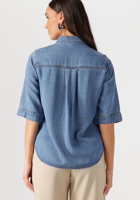 Blauwe OBJECT  OBJFRAME 2/4 RE DENIM TOP - large