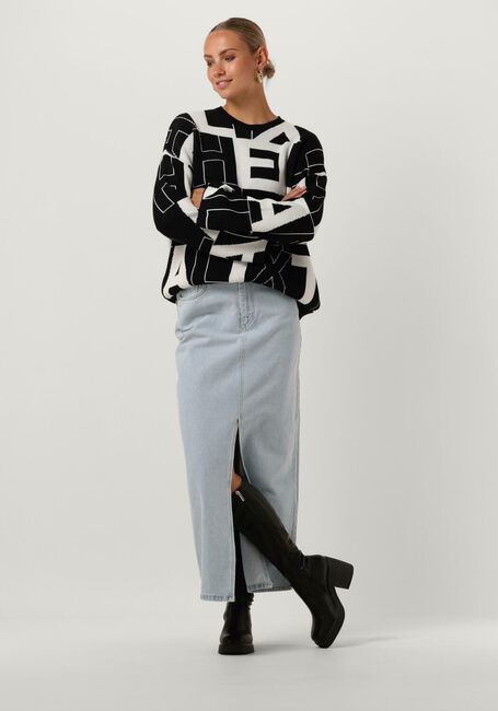 ALIX THE LABEL Pull BLACK WHITE PULLOVER en noir - large