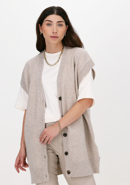 CO'COUTURE Spencer ROWIE LONG BUTTON VEST en beige - large