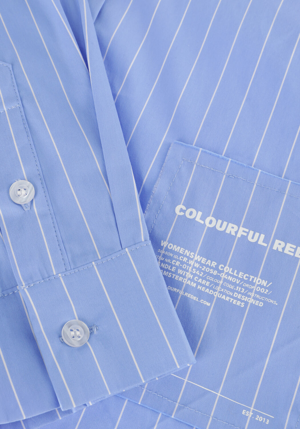 Donkerblauwe COLOURFUL REBEL  ALIYA STRIPED BOXY BLOUSE - large