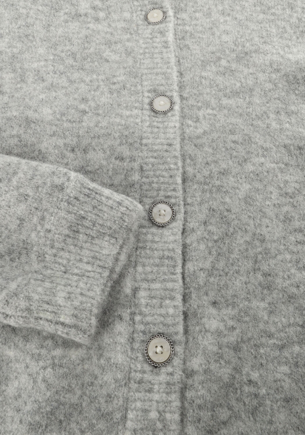 SUMMUM Gilet CARDIGAN WOOL ELASTANE BLEND KNIT Gris clair - large