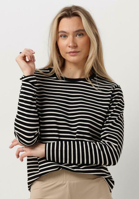 PENN & INK Pull SWEATER STRIPE en noir - large
