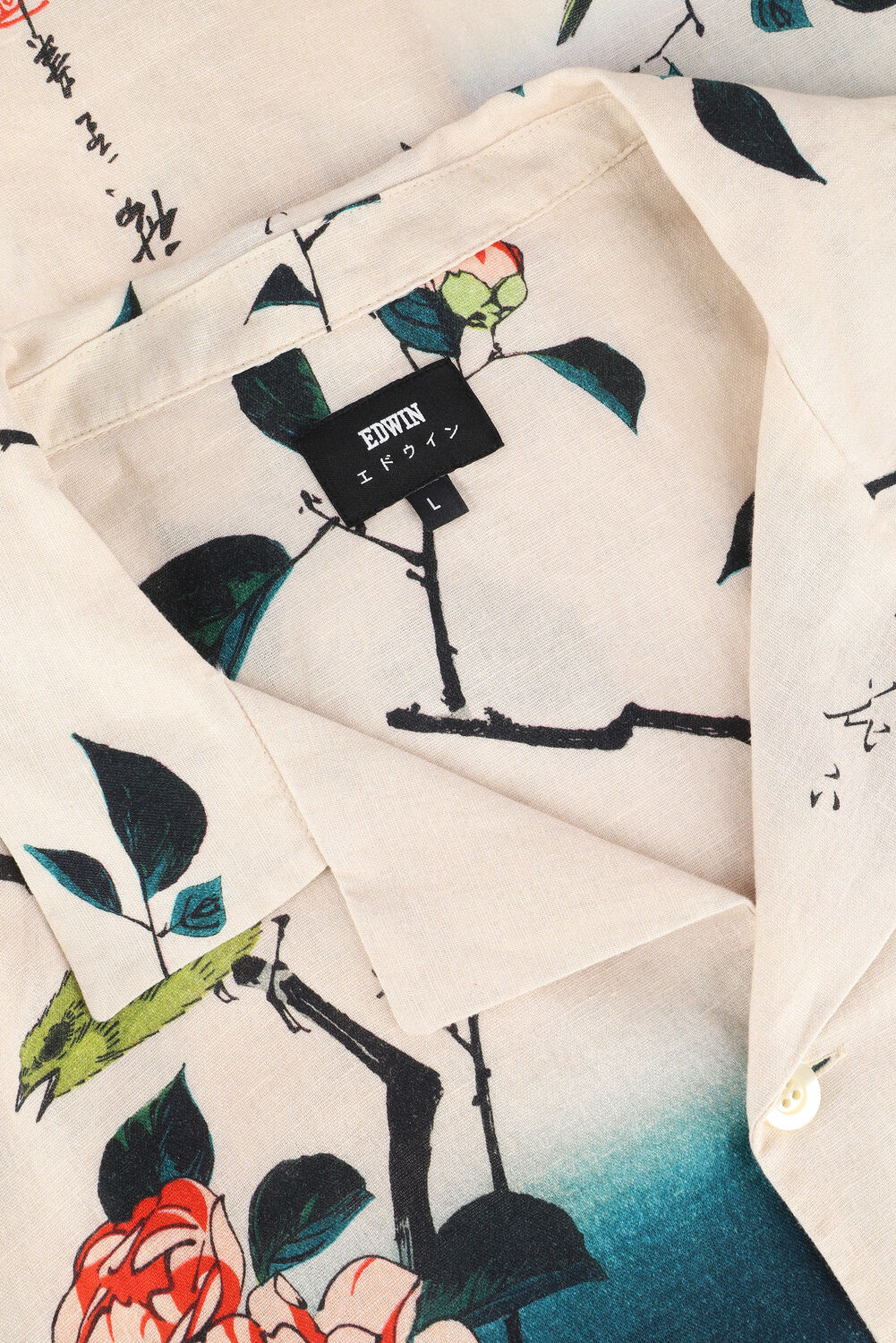 EDWIN Chemise d&eacute;contract&eacute; HIROSHIGE SHIRT SS Blanc - large