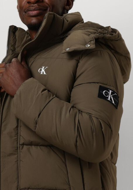 Donkergroene CALVIN KLEIN Gewatteerde jas ESSENTIALS NON DOWN JACKET - large