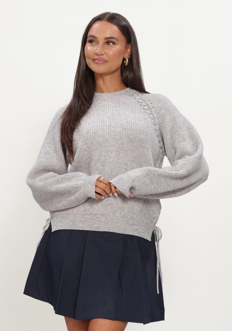 Lichtgrijze CO'COUTURE Trui ROWCC BRAID STRING KNIT - large