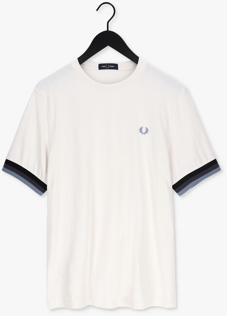 FRED PERRY T-shirt STRIPED CUFF PIQUE T-SHIRT Blanc - large