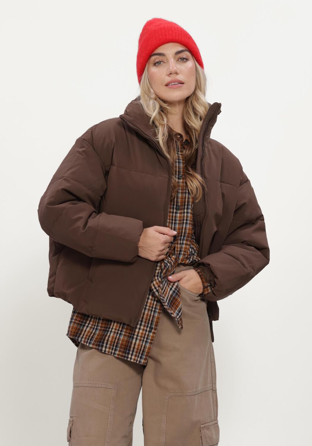 MSCH COPENHAGEN Veste matelass&eacute; MSCHREFRON JACKET en marron - large