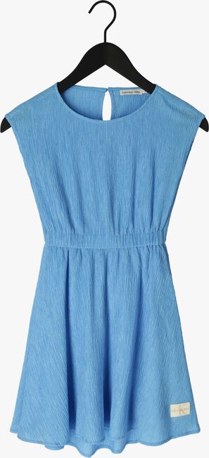 CALVIN KLEIN Mini robe CRINKLE SS FIT FLARE DRESS en bleu - large