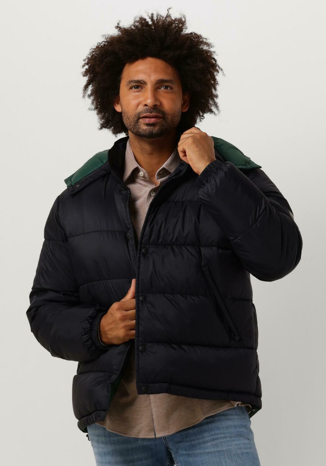 ps paul smith veste matelass mens fibre down hooded puffer bleu fonc