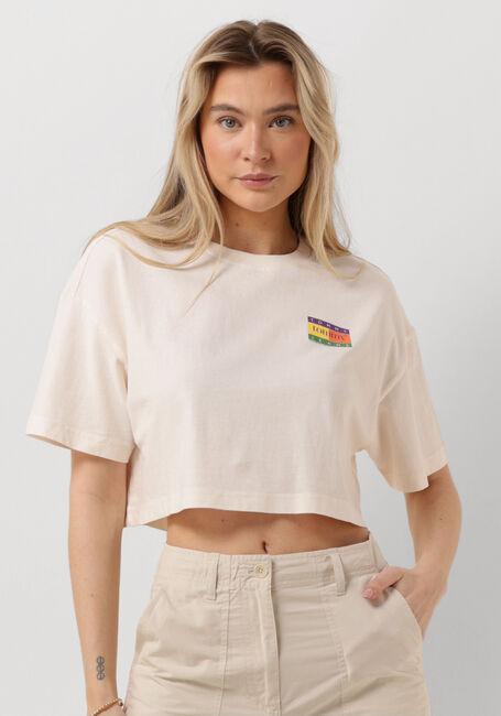 Witte TOMMY JEANS T-shirt TJW OVS CRP SUMMER FLAG TEE3 - large