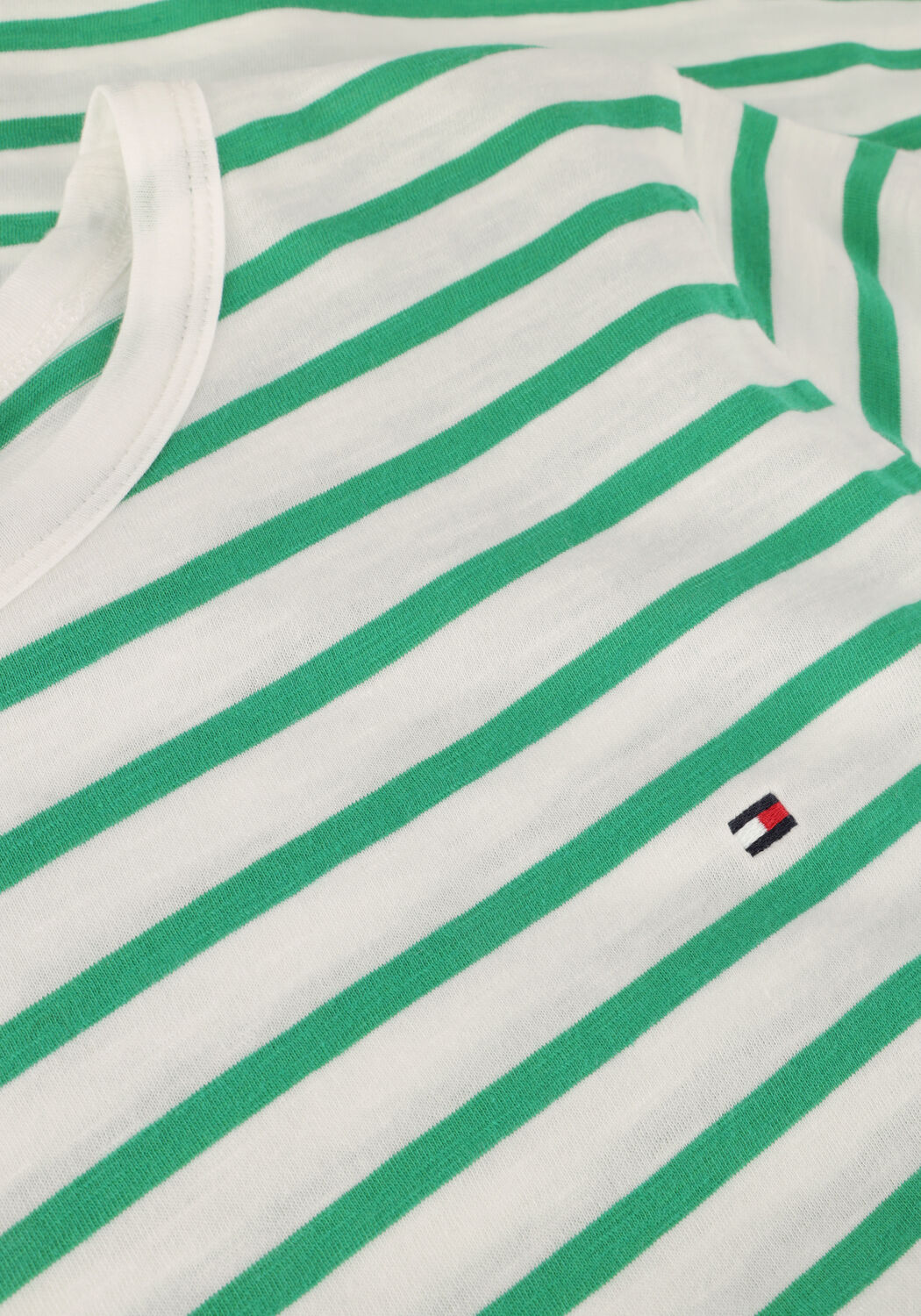 Groene TOMMY HILFIGER T-shirt 1985 SLIM SLUB C-NK - large