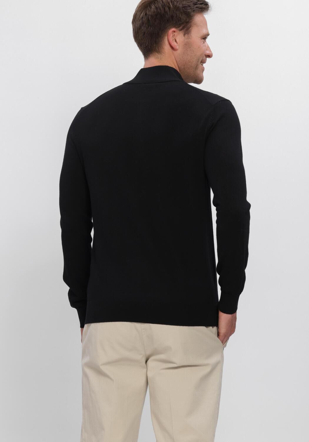 Zwarte PROFUOMO Trui EXTRAFINE MERINO - large