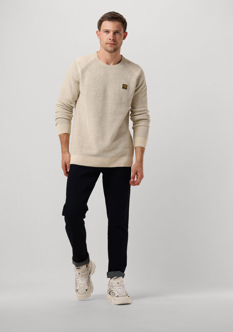 Beige PME LEGEND Trui R-NECK COTTON RIB MELEE KNIT - large