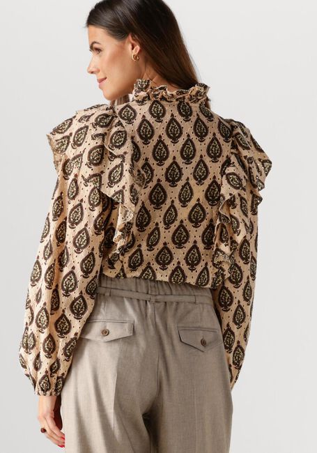 SUMMUM LONGSLEEVE BLOUSE PRINT BRODERY Blouses en beige - large