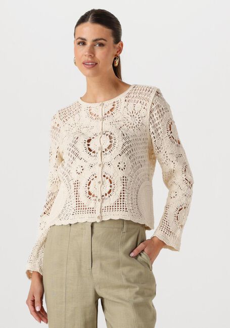 Y.A.S. Gilet YASFIRO CROCHET CARDIGAN Écru - large