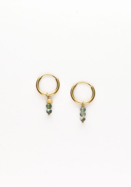 NOTRE-V Boucles d'oreilles OORBELLEN KLEIN GROEN KRALEN en vert - large