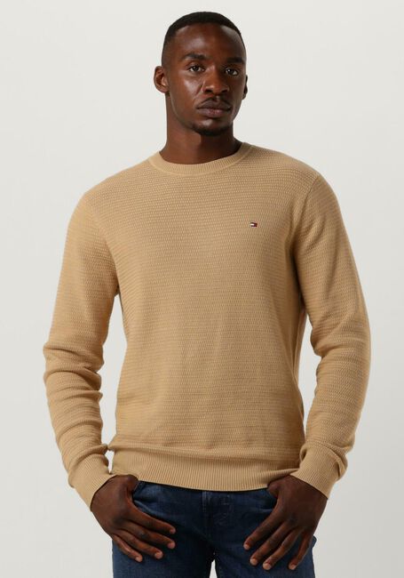 TOMMY HILFIGER Chandail INTERLACED STRUCTURE CREW NECK Kaki - large
