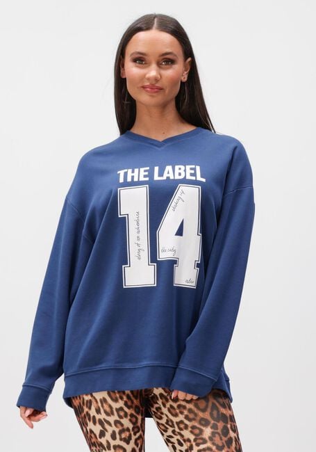 Blauwe ALIX THE LABEL Sweater LADIES KNITTED SPORTS SWEATER - large