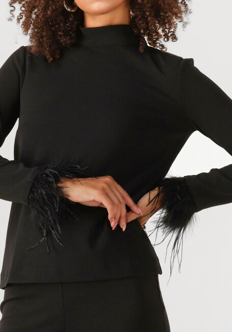 ANA ALCAZAR Haut TOP FEATHERS en noir - large