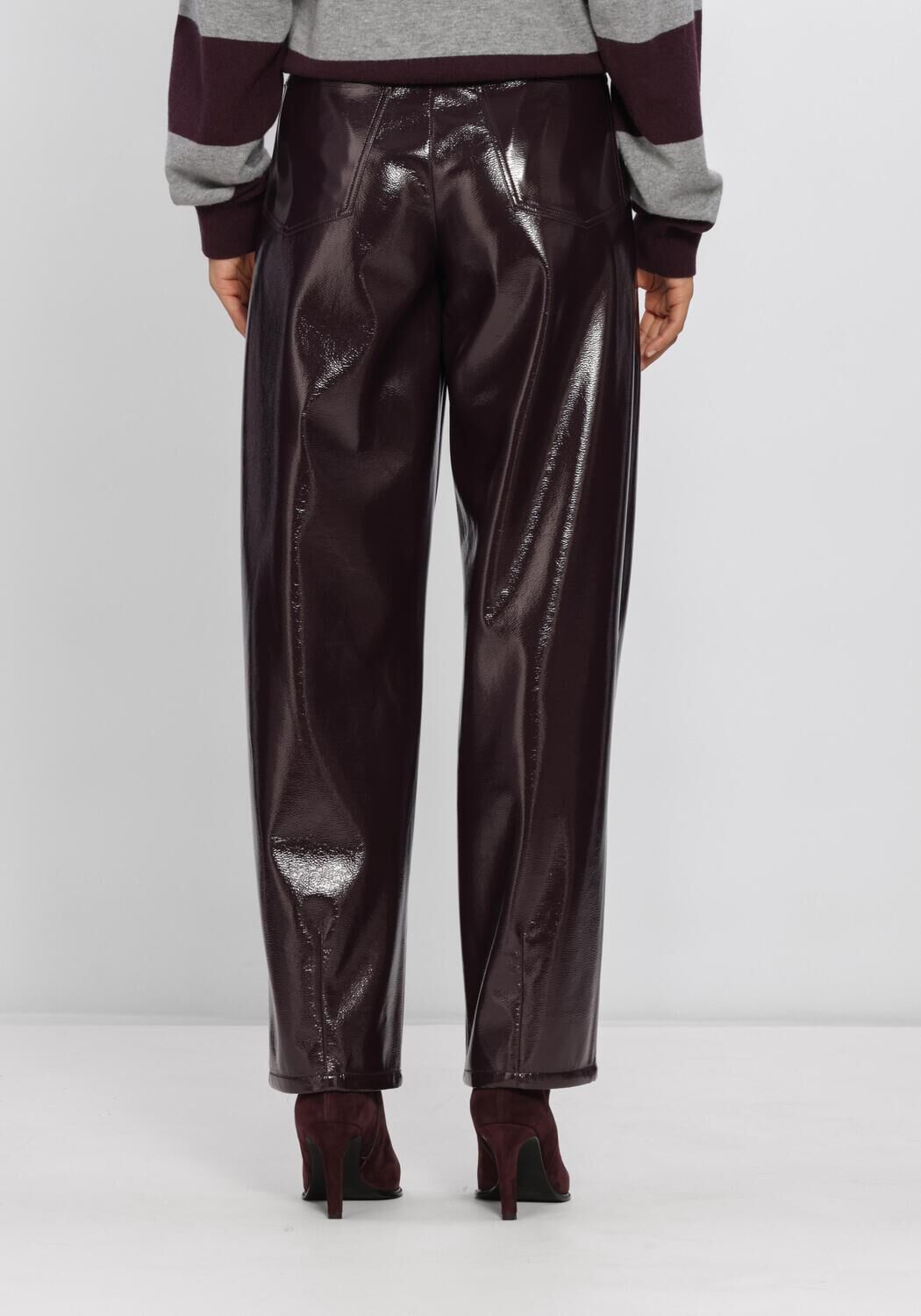 Bordeaux DANTE6 Pantalon SCENE PATENT FAUX LEATHER PANTS - large