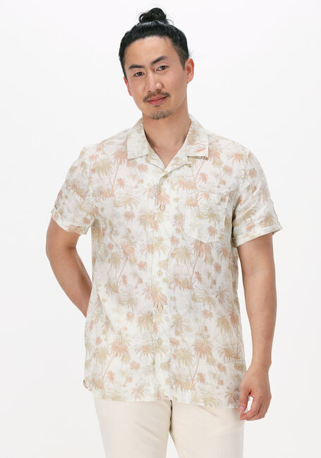 Oranje DSTREZZED Casual overhemd RESORT SHIRT S/S AQUA PALM LINEN - large