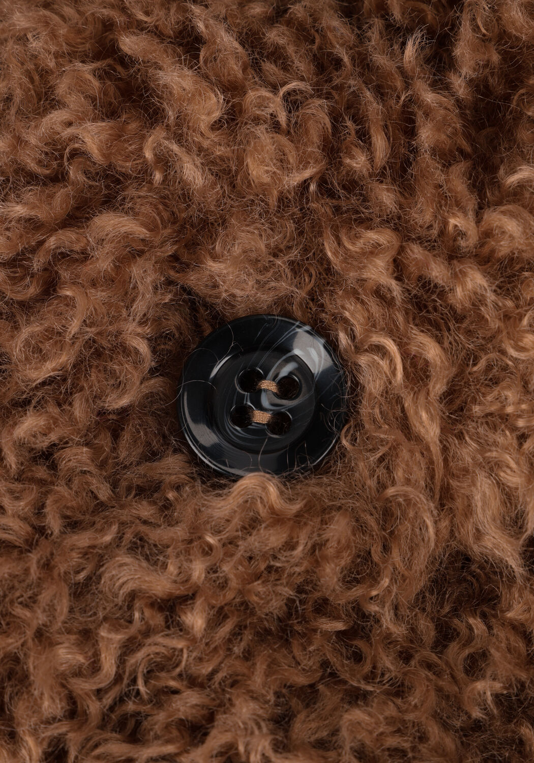 Bruine BEAUMONT Teddy jas CURLY SHORT COAT - large