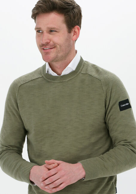 Groene CALVIN KLEIN Trui SLUB TEXTURE SWEATER - large