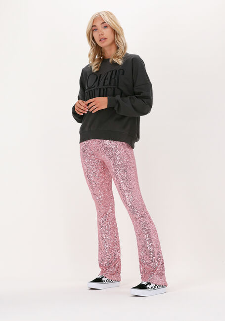 COLOURFUL REBEL Pantalon évasé JOLIE SEQUINS FLARE PANTS en rose - large