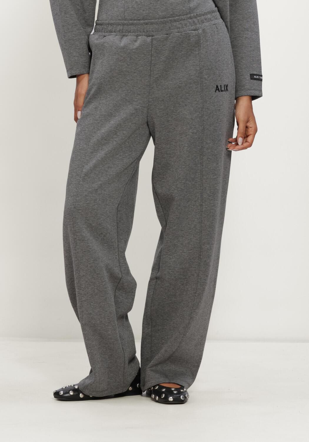 ALIX THE LABEL Barrel jeans LADIES KNITTED BARREL PANTS en gris - large