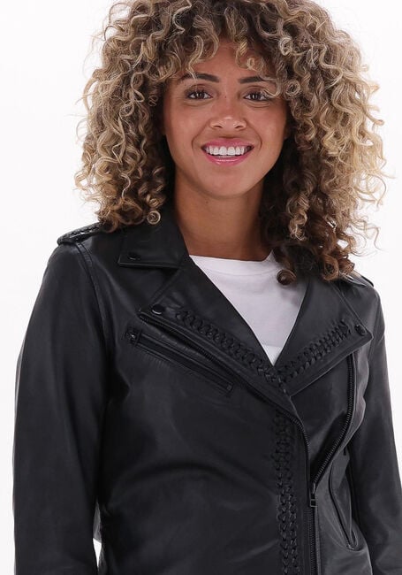 GOOSECRAFT Veste en cuir JADE BRAIDED en noir - large
