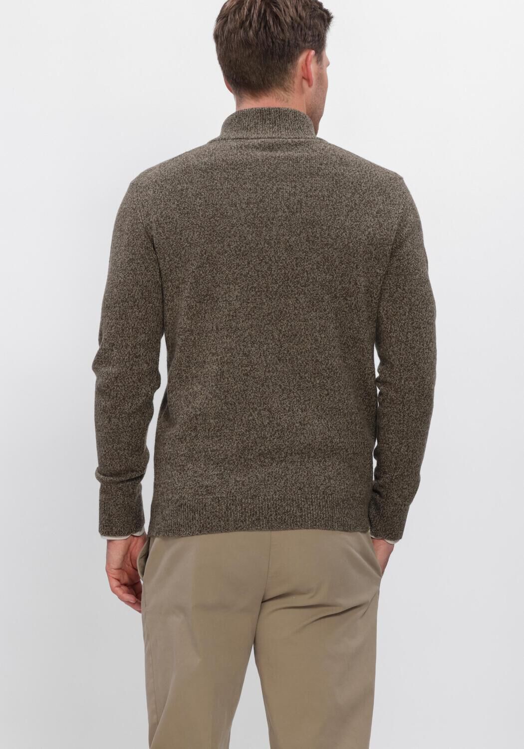 Bruine PROFUOMO Trui PULLOVER HALF ZIP - large