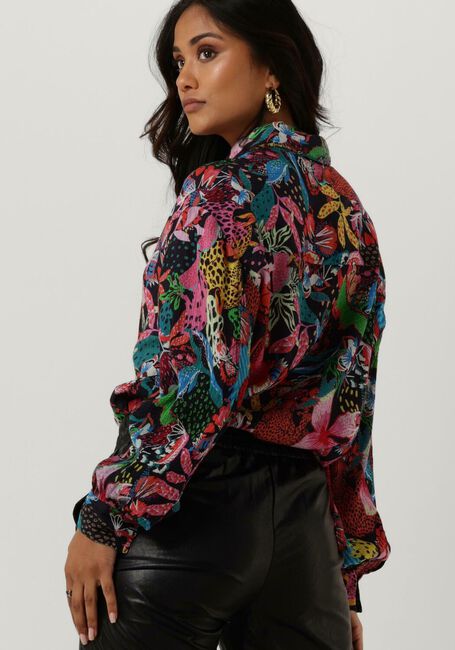 Multi ALIX THE LABEL  LADIES WOVEN WILD PRINT CRINKLE BLOUSE - large