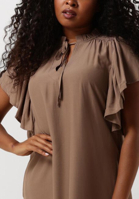 CO'COUTURE Mini robe TORA FRILL DRESS en taupe - large