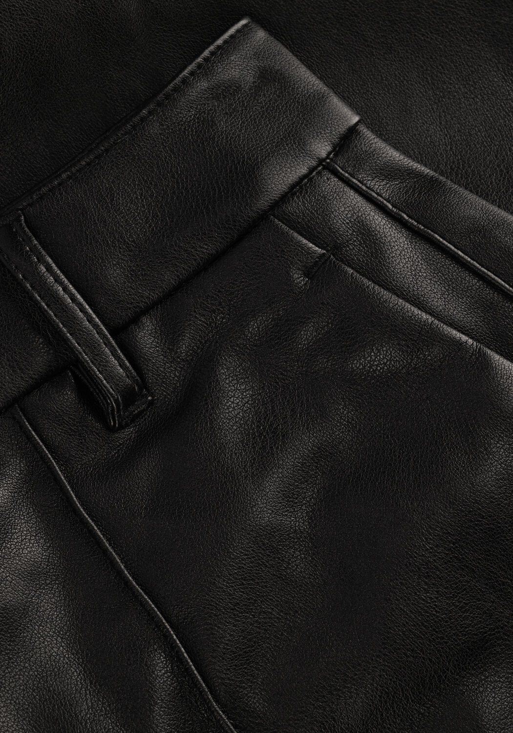 Zwarte COLOURFUL REBEL Pantalon RUS VEGAN LEATHER STRAIGHT PANTS - large