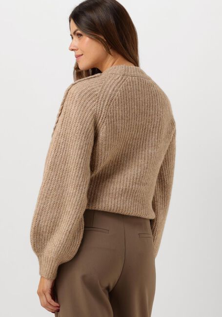 Bruine OBJECT Trui OBJRUNA KNIT L/S RE PULLOVER - large