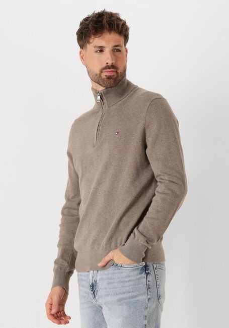 Groene TOMMY HILFIGER Trui PIMA ORG CTN CASHMERE ZIP MOCK - large