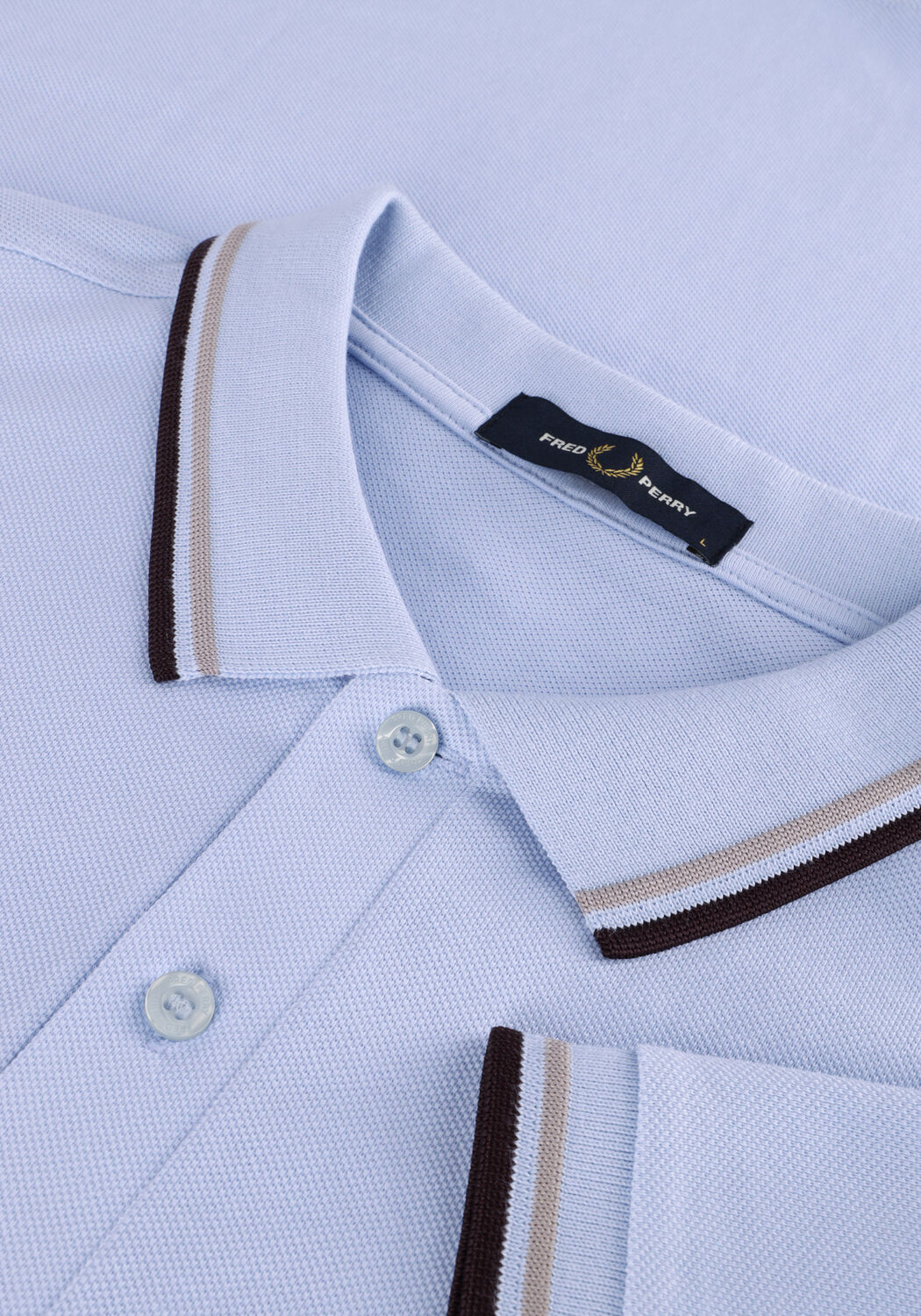 FRED PERRY Polo THE TWIN TIPPED FRED PERRY SHIRT Bleu clair - large