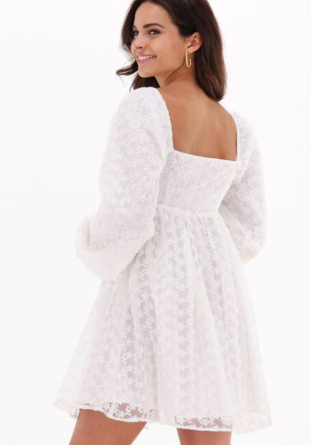 Witte NA-KD Mini jurk PUFFY SLEEVE GATHERED MINI DRESS - large