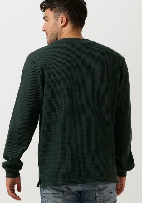 Donkergroene COLOURFUL REBEL Sweater UNI WAFFLE SLIT SWEAT - large