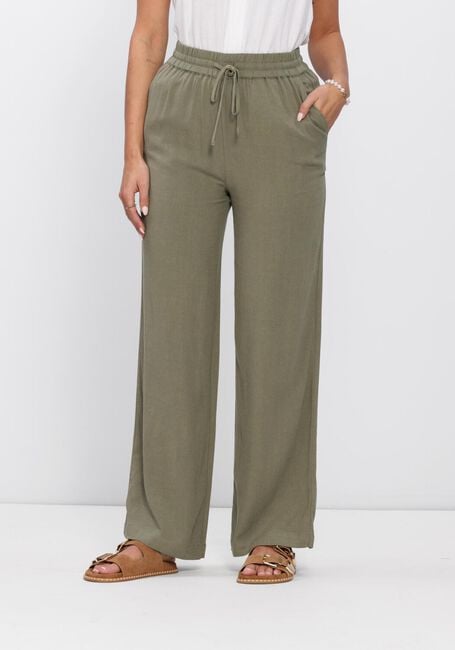 Groene SELECTED WOMEN Wijde broek SLFVIVA-GULIA HW LONG SUN PANT - large