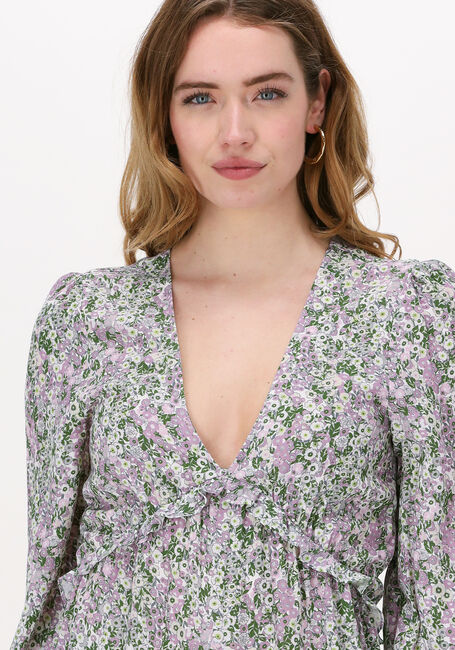 Roze NA-KD Maxi jurk BALLOON SLEEVE MAXI FRILL DRESS - large