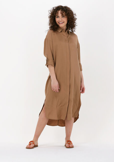 SIMPLE Robe midi WOVEN DRESS ROONEY TWILL en marron - large
