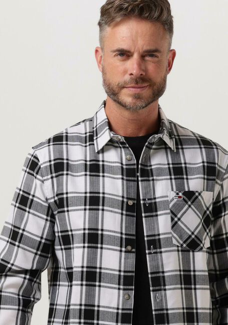 Witte TOMMY JEANS Casual overhemd TJM CHECK FLANNEL SHIRT - large