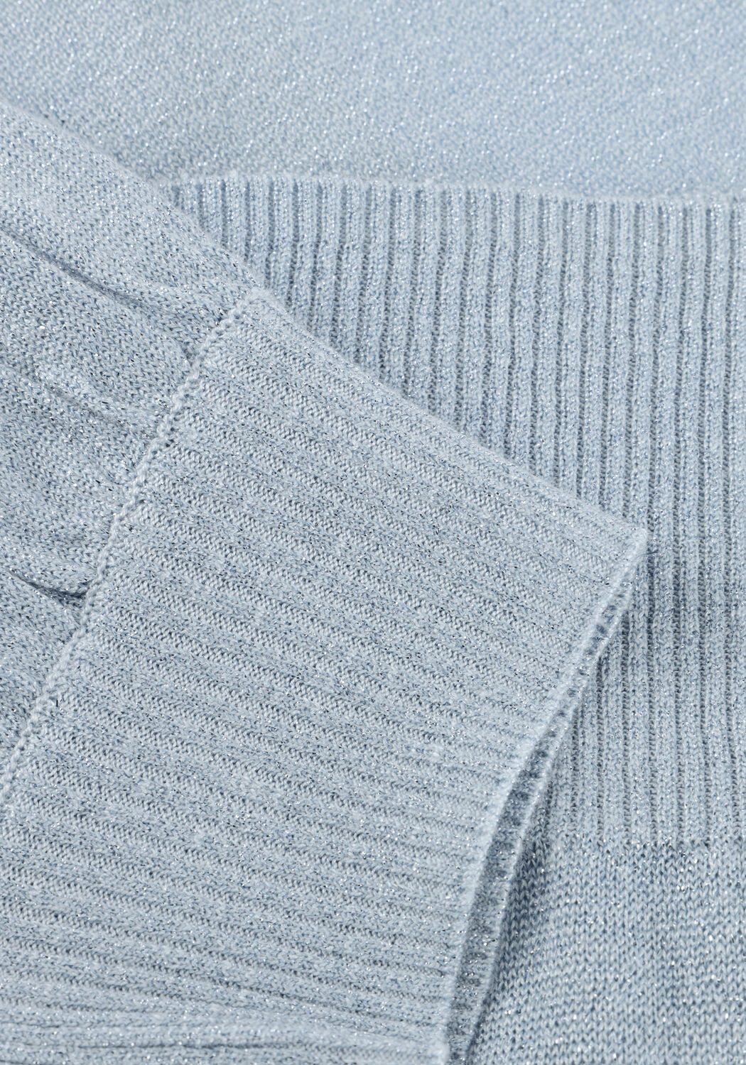 MINUS Pull MSLIVA PUFF SLEEVE METALLIC KNIT PULLOVER Bleu clair - large