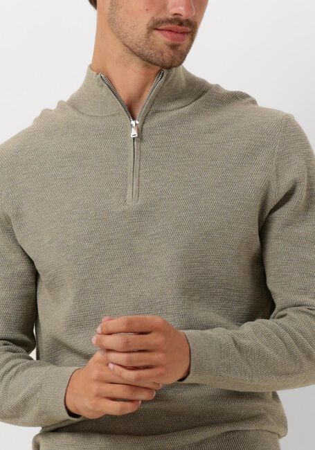 PROFUOMO Pull PULLOVER HALF ZIP en vert - large